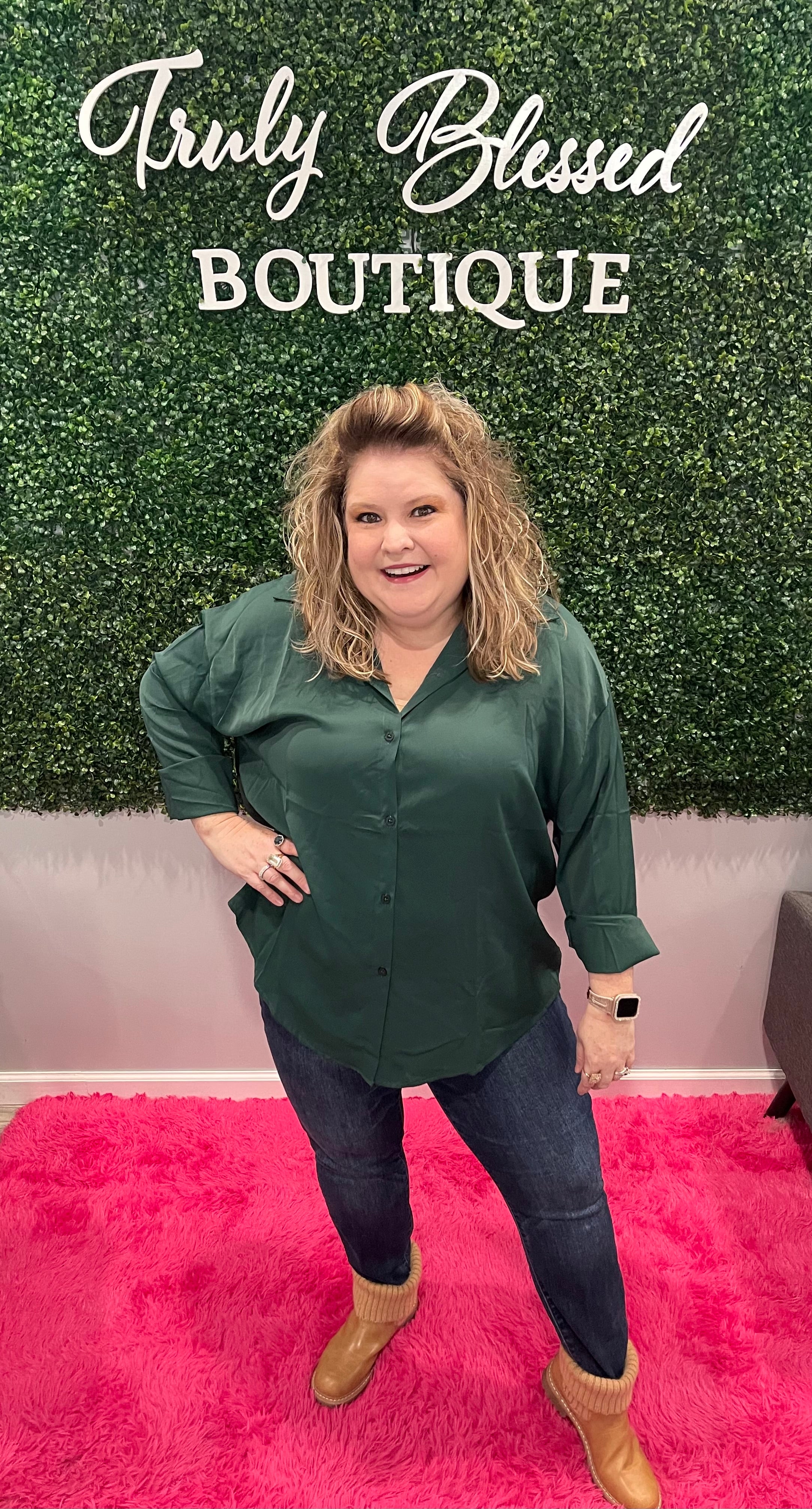 Hunter Green Button up shirt