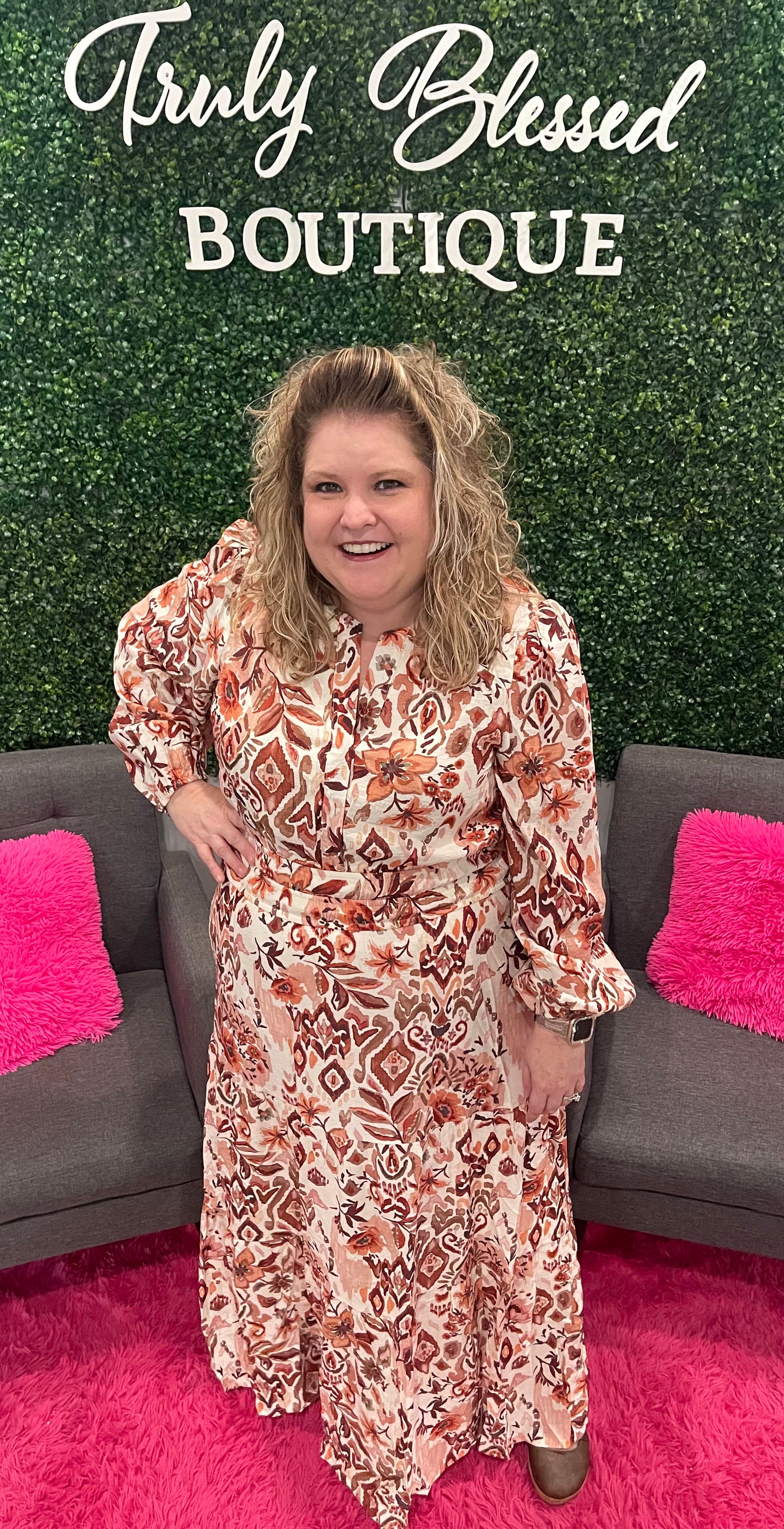 She and Sky Rust Brown Fall dress