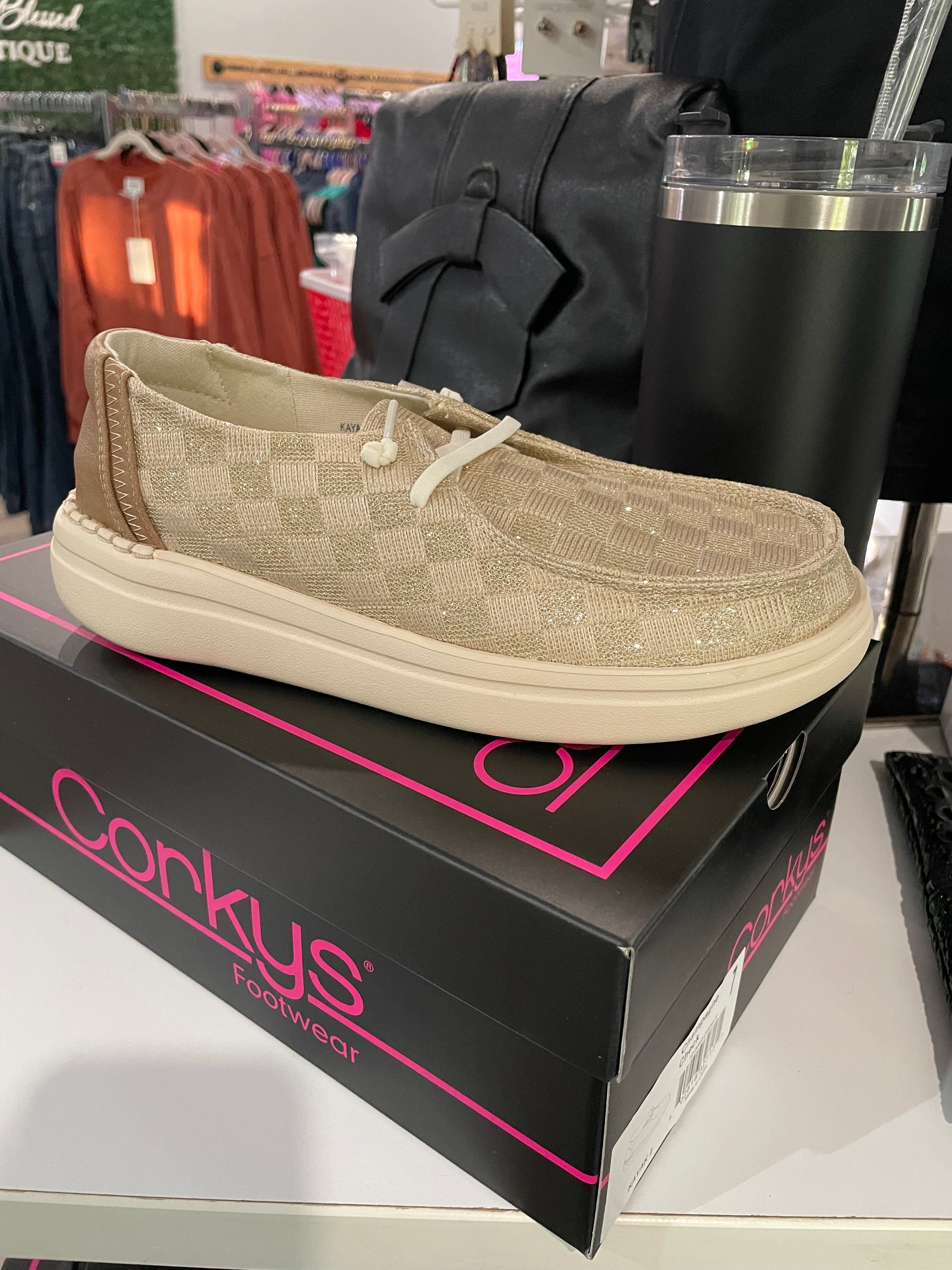 Champagne Check Kayak II Corkys shoe